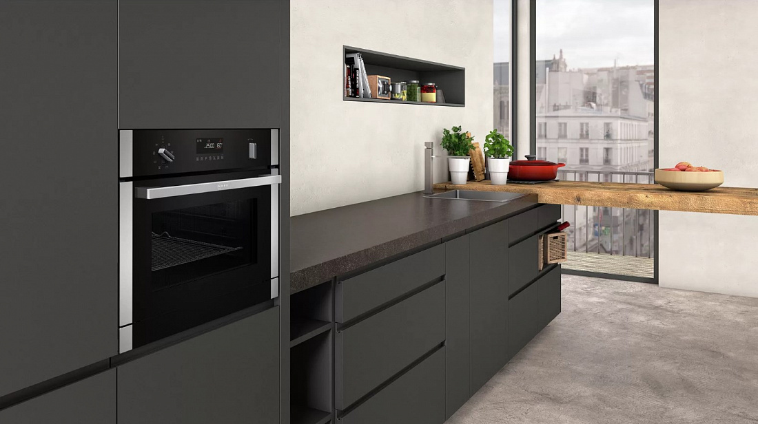 компактный духовой шкаф с паром и микроволнами Neff C1APG64N0