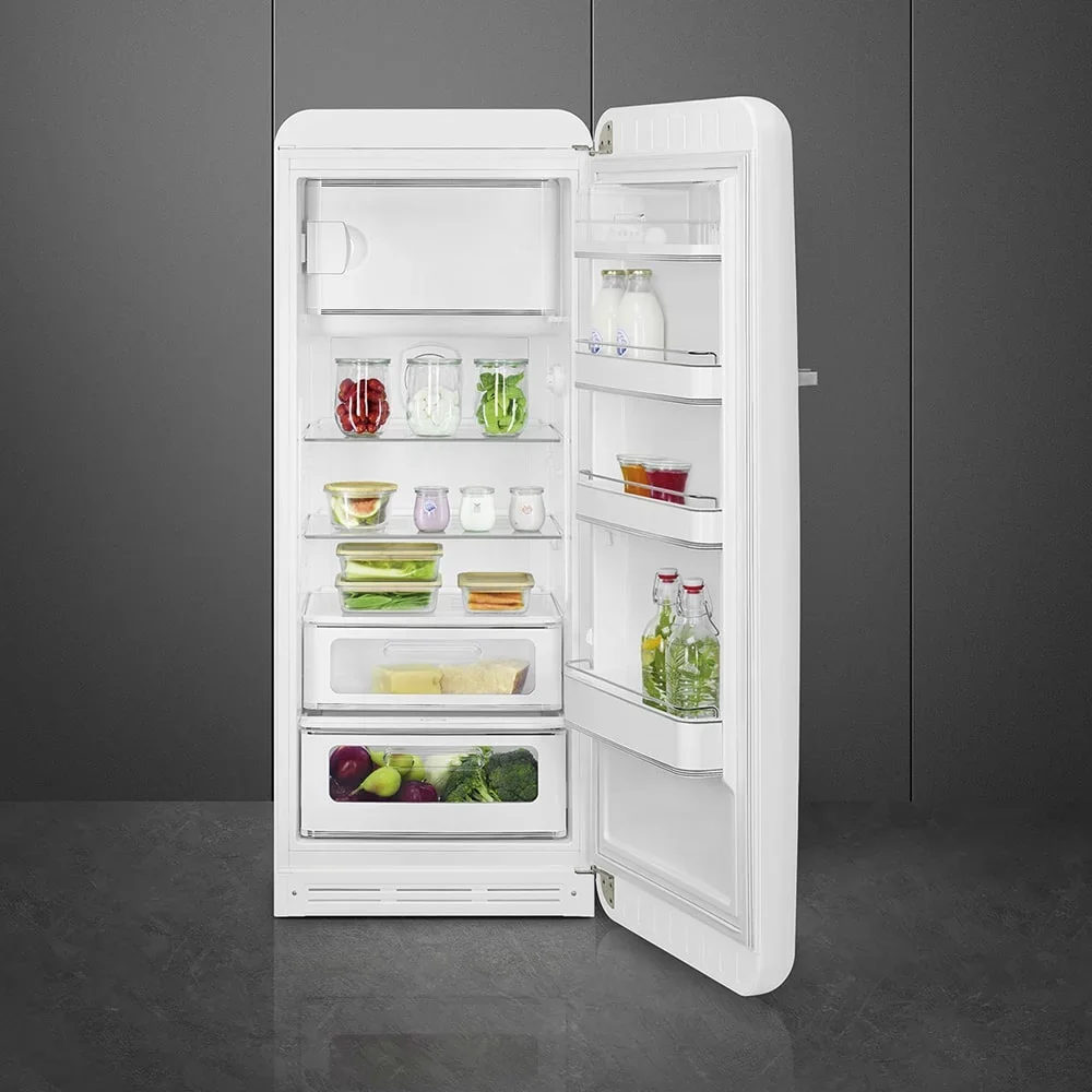 SMEG FAB28RWH6 Отдельностоящий однодверный холодильник,стиль 50-х годов, 60 см, белый, петли справа